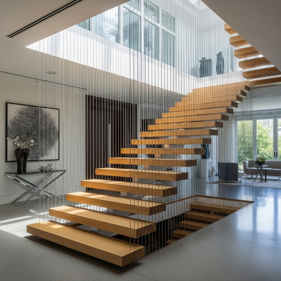 Staircase safety nets before installation in Vijayawada