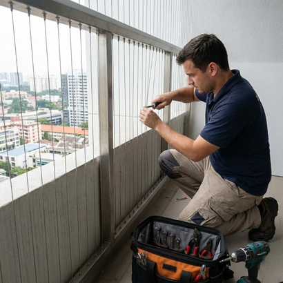 Invisible grill installation project in Vijayawada